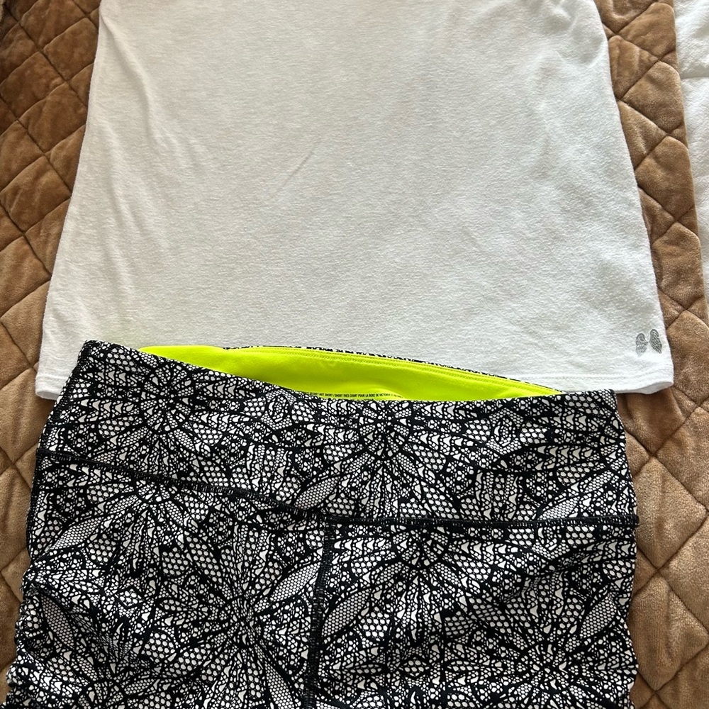 Victoria's Secret Neon Yellow & Black Sport Shorts